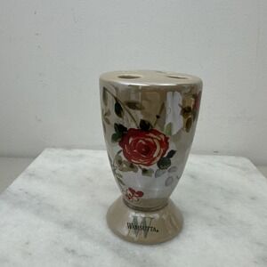 Vintage Lenox WAMSUTTA Roses Design 5 & 1/4" Tall Ceramic TOOTH BRUSH HOLDER